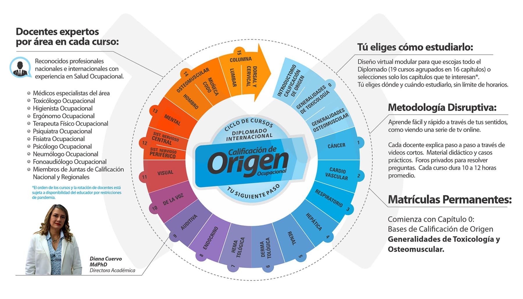 Infografia del programa Calificacion de Origen Ocupacional dirigido por Diana Cuervo.